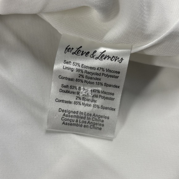 NWT For Love & Lemons Hazel White Satin Mini Dress With Gloves Size XS - Picture 9 of 12